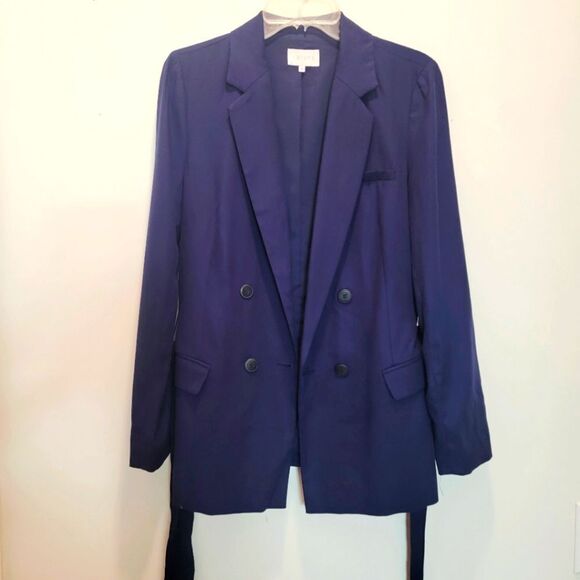 1.STATE Navy Double Breasted Belted Blazer Size M NWT $159 - Picture 13 of 16